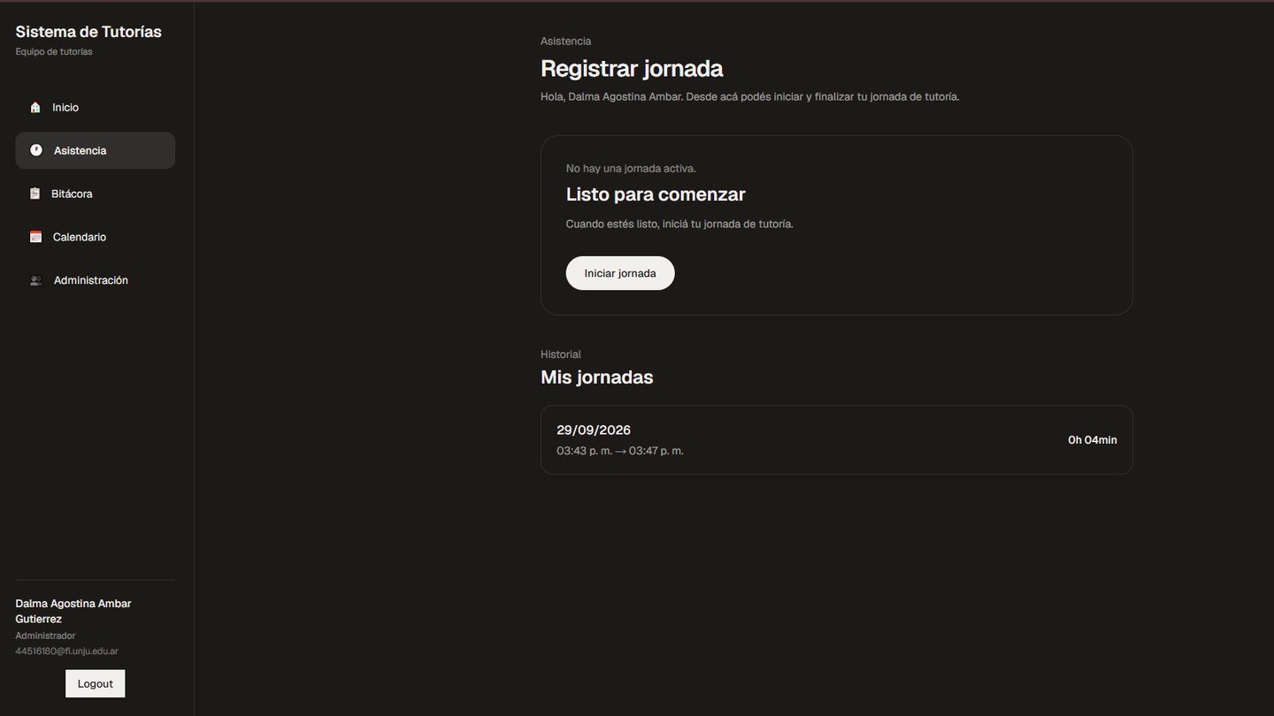 Sistema de Tutorías: registro de jornada en Asistencia