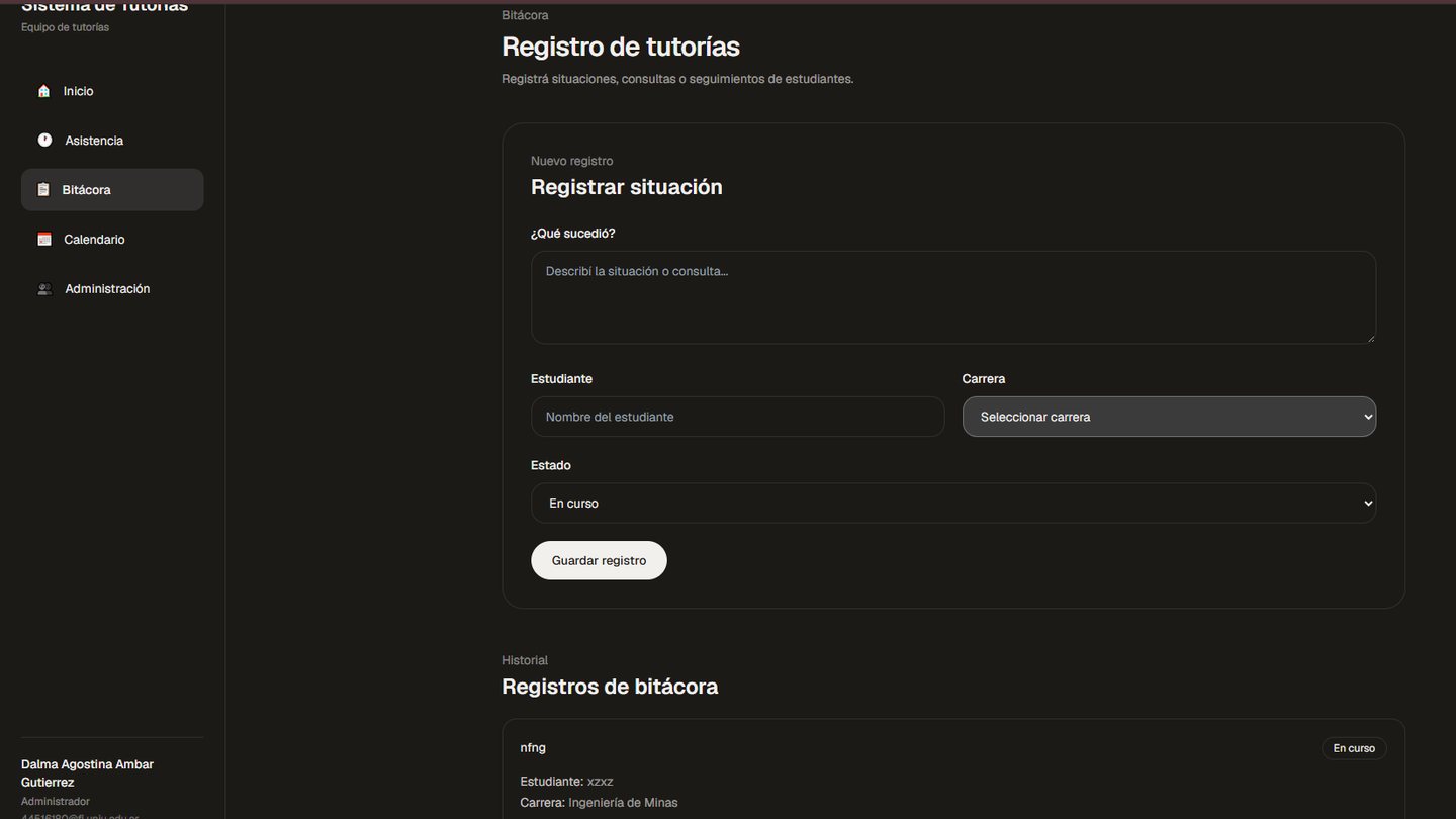 Sistema de Tutorías: registro de situaciones en la Bitácora